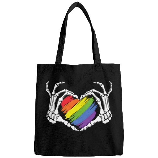 LGBT Gay Pride Zombie Skeleton Hand Heart Hallowee Bags