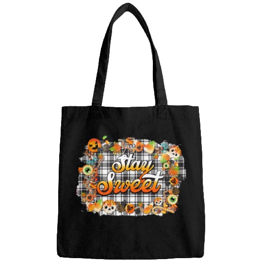 Stay Sweet Buffalo Plaid Candy Corns Halloween Bags