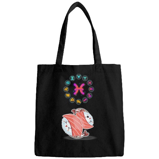 Japanese Sushi Funny Pisces Zodiac Funny Sushi Pun Bags