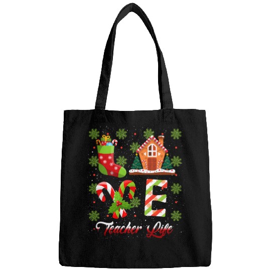 Love Christmas Teacher Life Bags