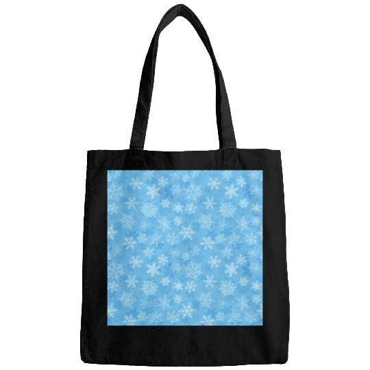 Pretty Light Blue Snowflakes Pattern Bags