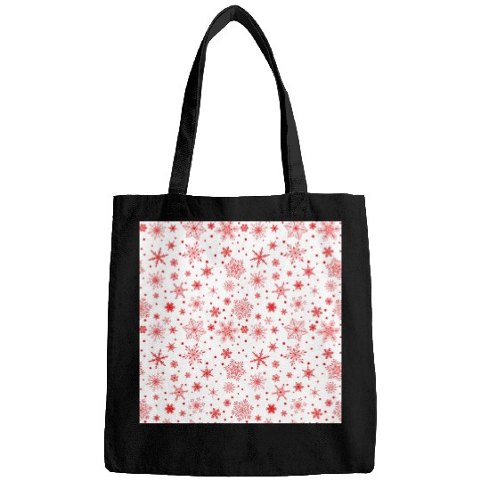 Snowflakes Pattern Red White Bags
