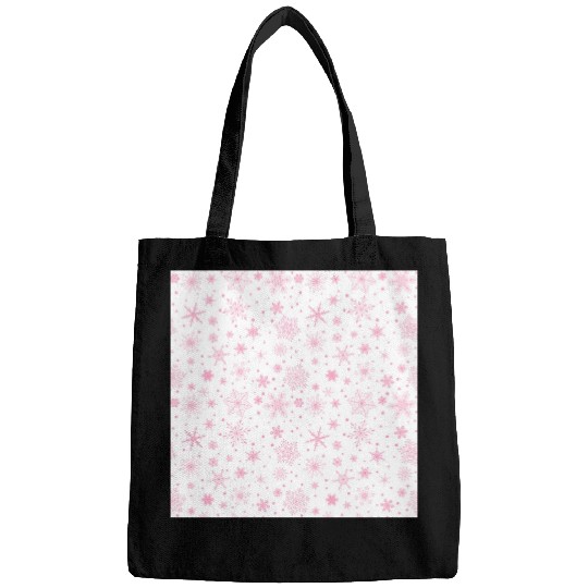 Snowflakes Pattern Pink White Bags
