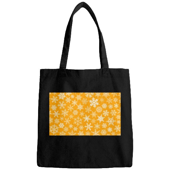 Winter Snowflakes Pattern Orange White Bags