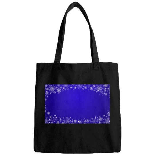 Modern Navy Blue Snowflakes Pattern Bags