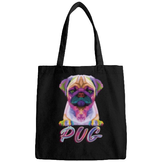 Dog Breed Colorful Pug Bags