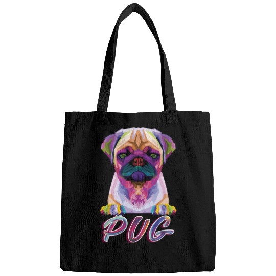 Dog Breed Colorful Pug Bags