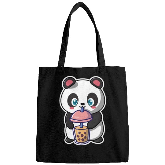Panda Bear Boba Milk Tea Funny Bubble Tea Lovers Bags