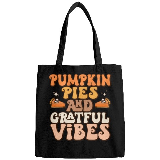 Retro Pumpkin Pies Grateful Vibes Thanksgiving Bags