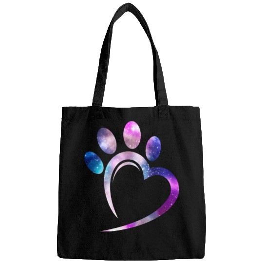 Galaxy Cat Paw Heart Cat Lover Bags