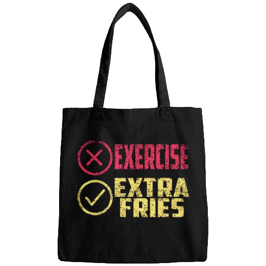 Exercise Extra Fries Chips Workout Gym Bags