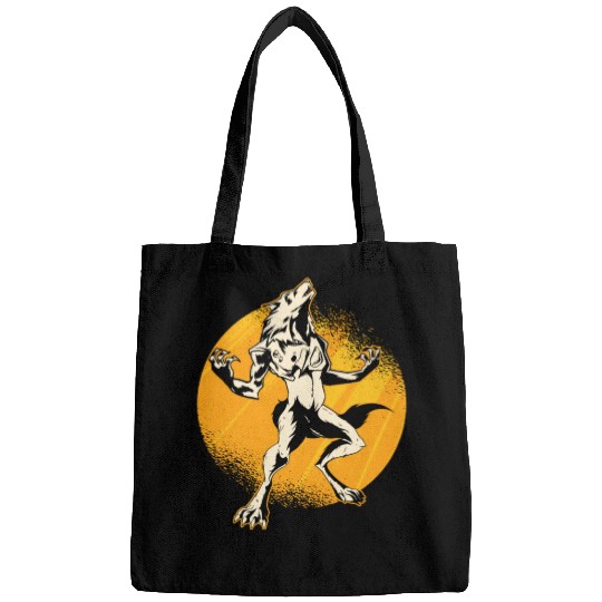 Halloween Monster Line Art Werewolf Horror Bags