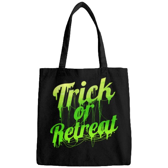 Green Spiderweb Letter Trick Or Retreat Halloween Bags