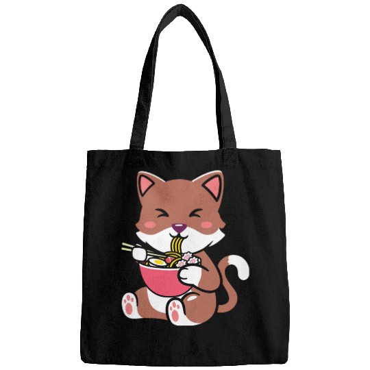 womens kawaii cat ramen anime neko teen boys girls Bags