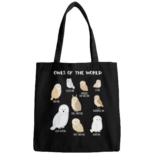 Owls Of The World Funny Snowy Owl Barn Owl Bird T Bags