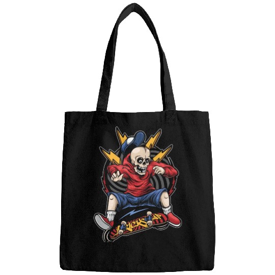 Skater Skeleton On Skateboard - Halloween Bags