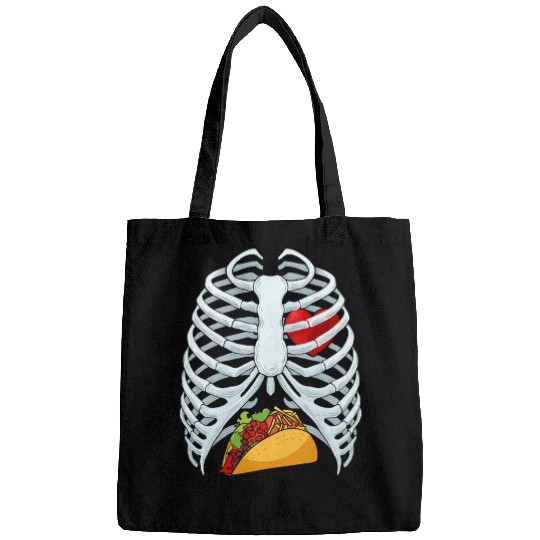 Funny Taco Skeleton Rib Cage Dad Halloween Costume Bags