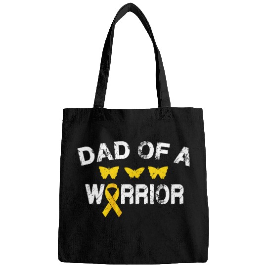dad Of A Warrior Childhood Cancer Awareness Suppor Bags