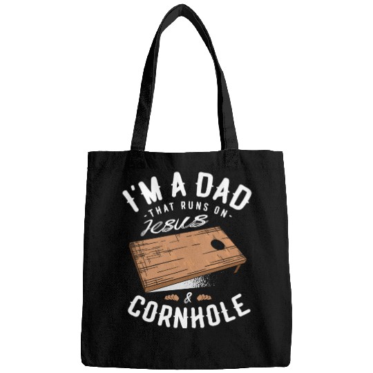 A Dad That Runs On Jesus And Cornhole Christian Bags