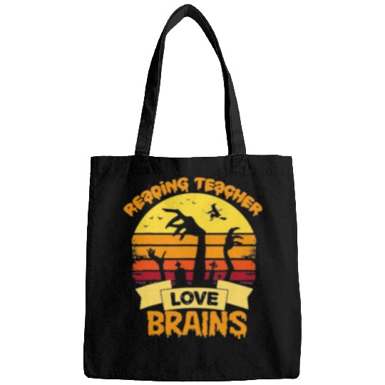 Reading teacher love brains Bags