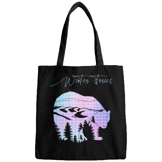 Winter stories Bear Trees Pastel Rainbow Bags