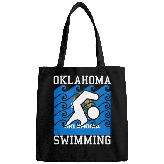 Oklahoma Flag Swimming Team Swim Swimmer US State Bags