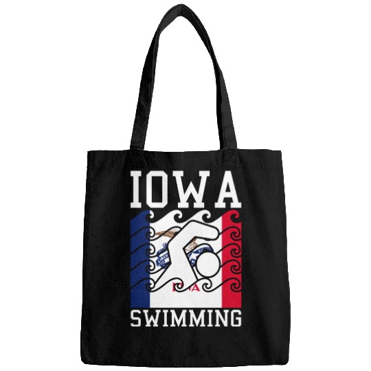 Iowa Flag Swimming Team Swim Swimmer US State Bags