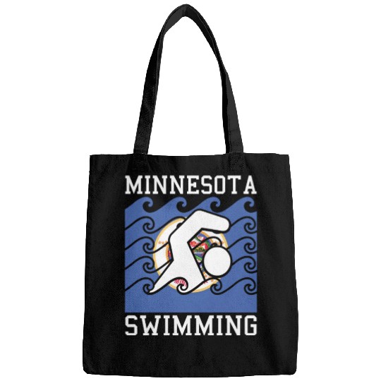 Minnesota Flag Swimming Team Swim Swimmer US State Bags