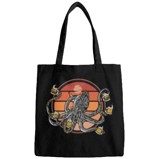 Beer Drinking Octopus Men Beer Lover Bags
