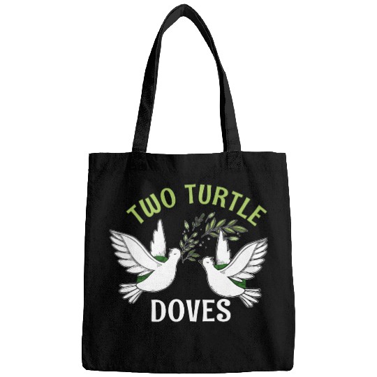 Two Turtle Dove Christmas Cute Birds Awesome Bags