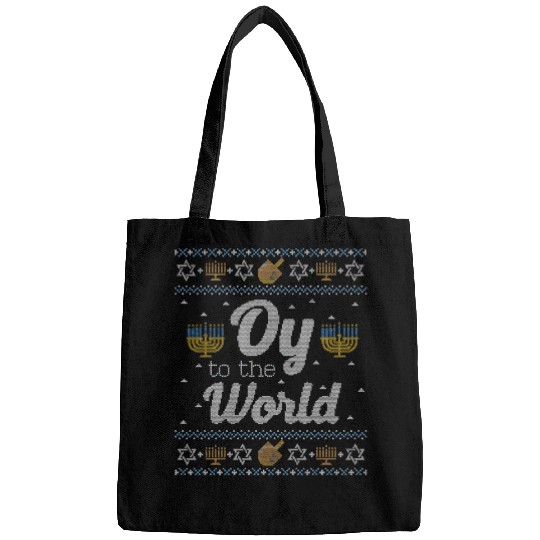 Funny Ugly Hanukkah Oy To The World Bags