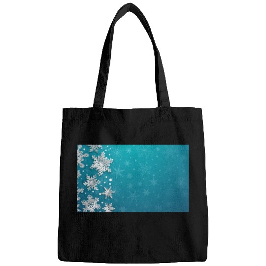 Elegant Christmas Snowflakes Pattern Teal Bags