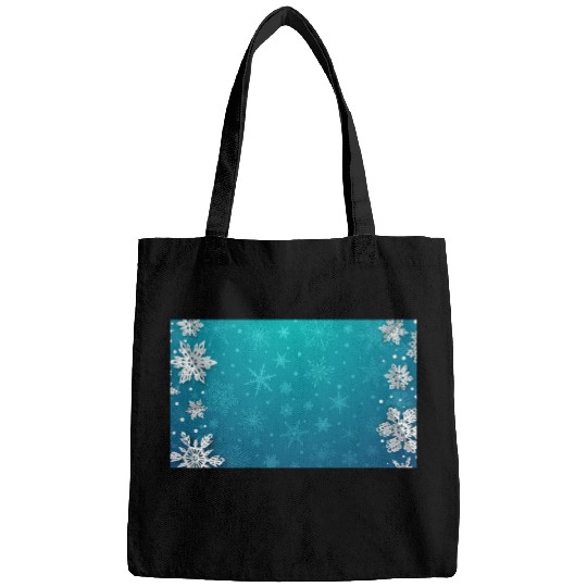 Winter Snowflakes Teal Pattern Bags
