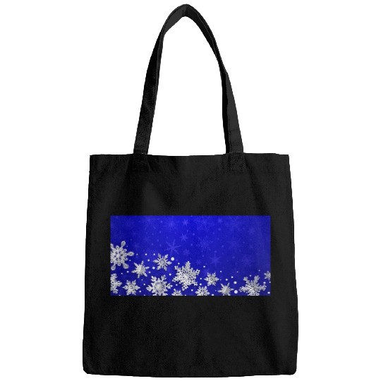 Modern Blue Snowflakes Pattern Bags