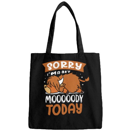 Sorry I'm A Bit Moody Today Highland Cow Bags