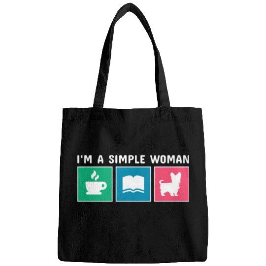 Coffee Books Yorkshire Terrier I'm A Simple Woman Bags