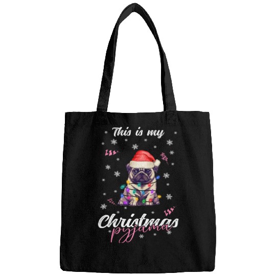 Winter Christmas Pyjama Pug Bags