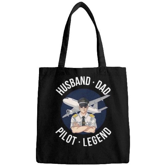 Husband Dad Pilot Legend Funny Pilot Gift Bags