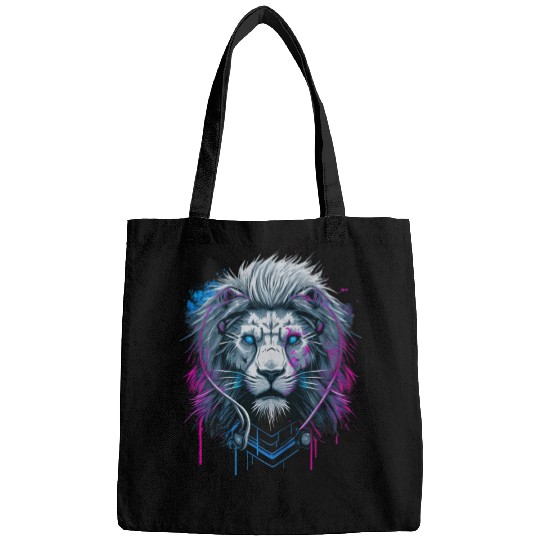 Lion, White Lion, abstract Bags