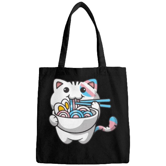 Transgender Pride Kawaii Cat Ramen Noodles Trans F Bags