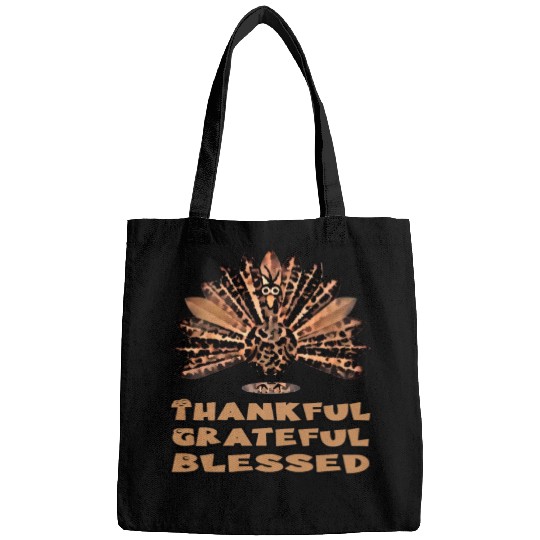 Thankful grateful blessed leopard Bags