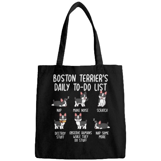 Boston Terrier Daily To Do List Bags