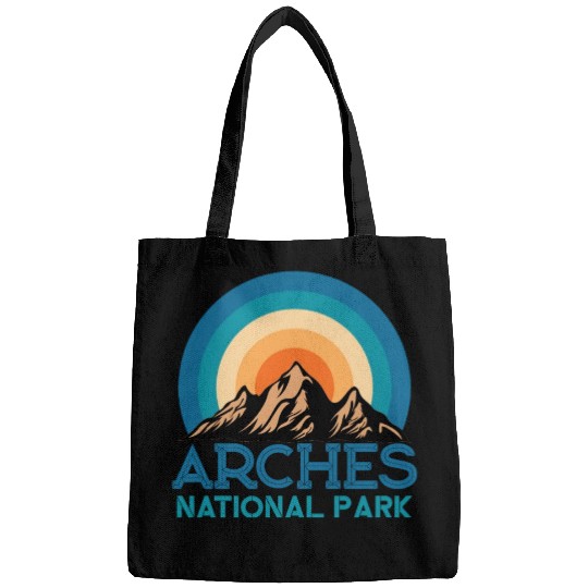 Cool Vintage Retro Arches National Park Mountain Bags