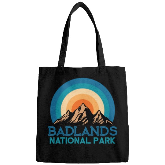 Cool Vintage Retro Badlands National Park Mountain Bags