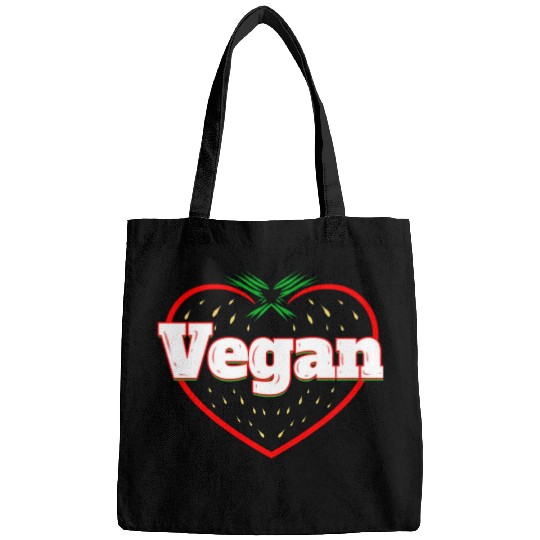 Strawberry Logo For Vegetarians - Go Vegan Bags