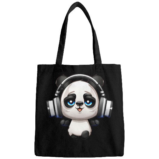 Cute Music Loving Panda Cartoon Bags