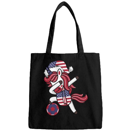 Soccer Girl Dabbing Unicorn Christmas Hat Scarf Bags