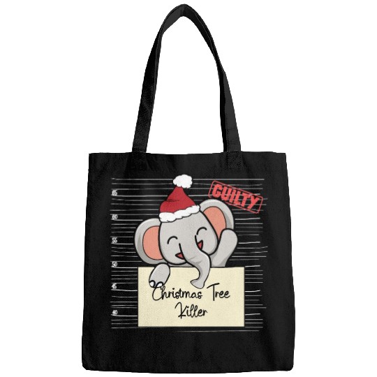 Elephant christmas funny prison Bags