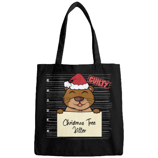 Sea otter christmas funny prison Bags