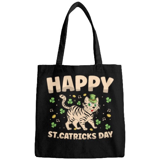 Happy St. Catricks Day Cat Lover St. Patricks Day Bags